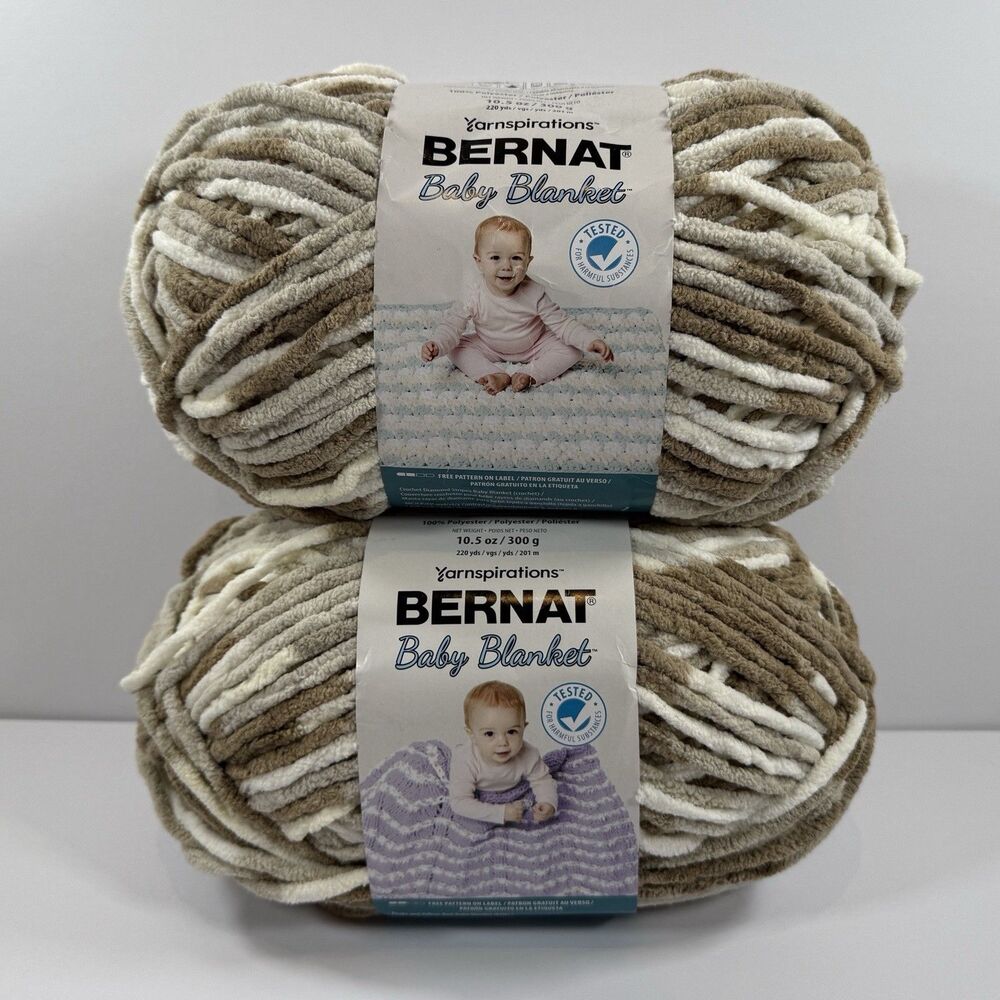 Bernat Yarnspirations Baby Blanket Yarn LITTLE SANDCASTLES 2 Skeins Super Bulky